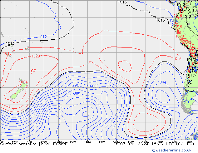 Pressione al suolo ECMWF ven 07.06.2024 18 UTC