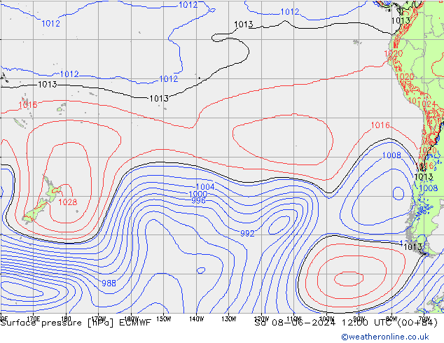 Atmosférický tlak ECMWF So 08.06.2024 12 UTC