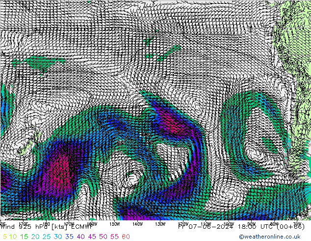 Vento 925 hPa ECMWF Sex 07.06.2024 18 UTC