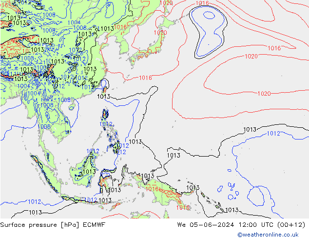 приземное давление ECMWF ср 05.06.2024 12 UTC