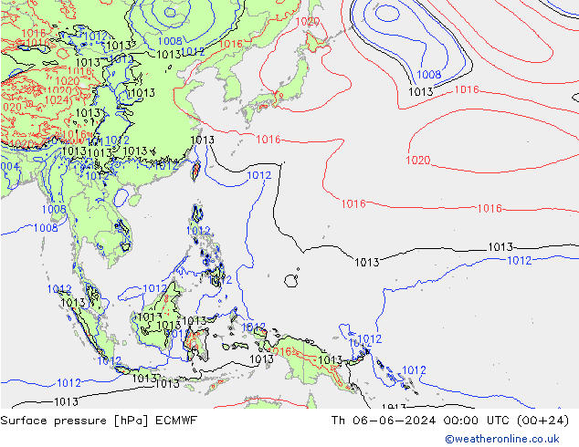 Yer basıncı ECMWF Per 06.06.2024 00 UTC