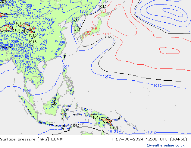 Yer basıncı ECMWF Cu 07.06.2024 12 UTC