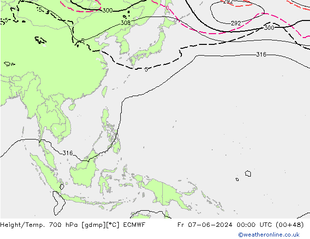 Height/Temp. 700 hPa ECMWF  07.06.2024 00 UTC