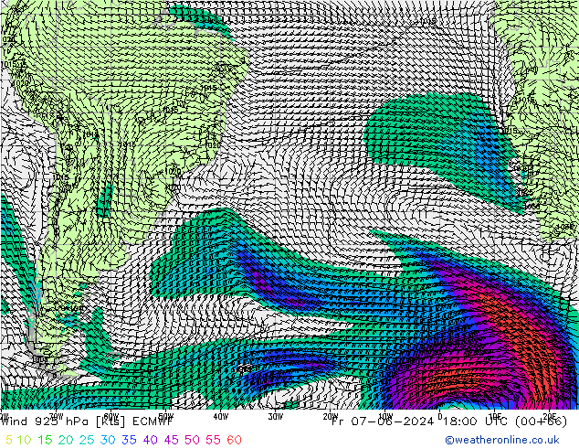 Wind 925 hPa ECMWF Fr 07.06.2024 18 UTC