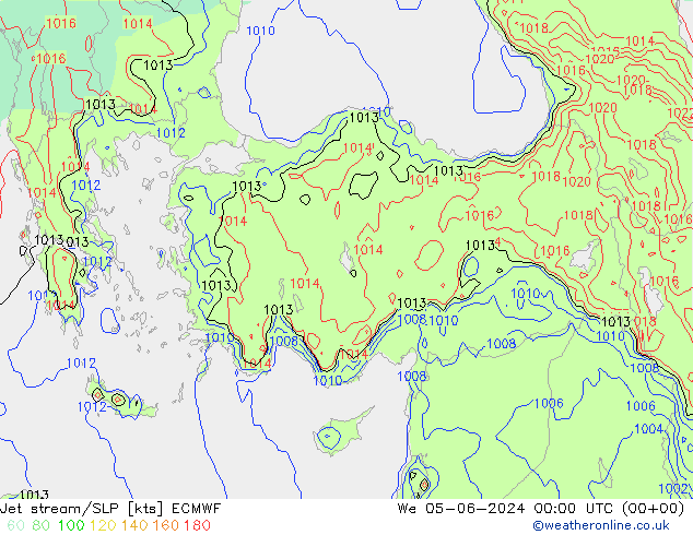 Corriente en chorro ECMWF mié 05.06.2024 00 UTC