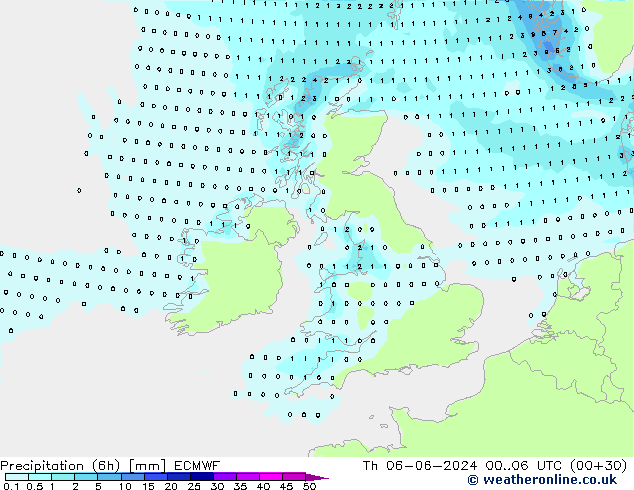 opad (6h) ECMWF czw. 06.06.2024 06 UTC