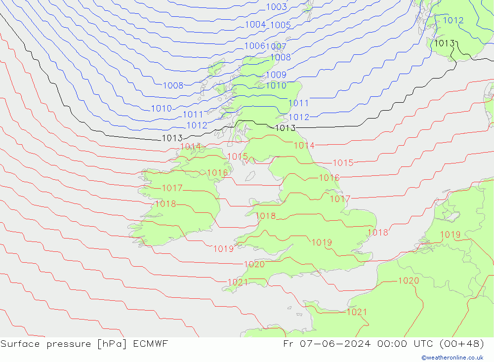 pression de l'air ECMWF ven 07.06.2024 00 UTC