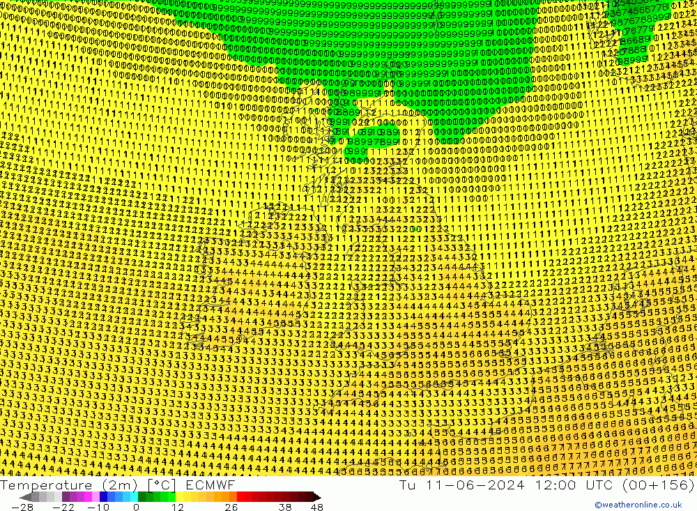 Sıcaklık Haritası (2m) ECMWF Sa 11.06.2024 12 UTC