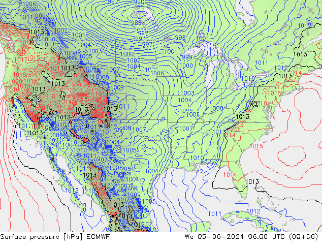 Yer basıncı ECMWF Çar 05.06.2024 06 UTC