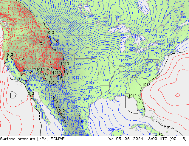 Surface pressure ECMWF We 05.06.2024 18 UTC