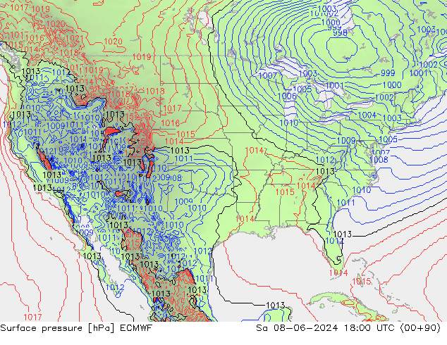 pression de l'air ECMWF sam 08.06.2024 18 UTC