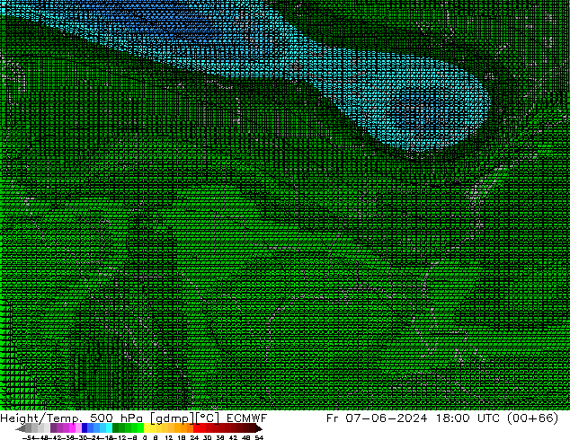 Hoogte/Temp. 500 hPa ECMWF vr 07.06.2024 18 UTC