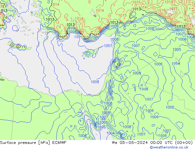 Luchtdruk (Grond) ECMWF wo 05.06.2024 00 UTC