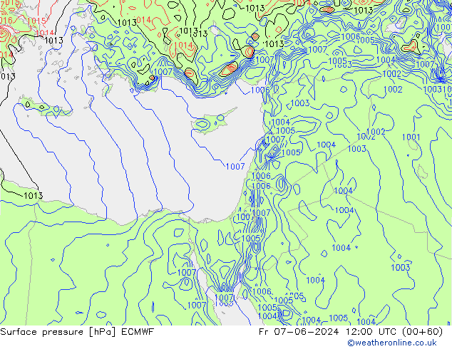 pression de l'air ECMWF ven 07.06.2024 12 UTC