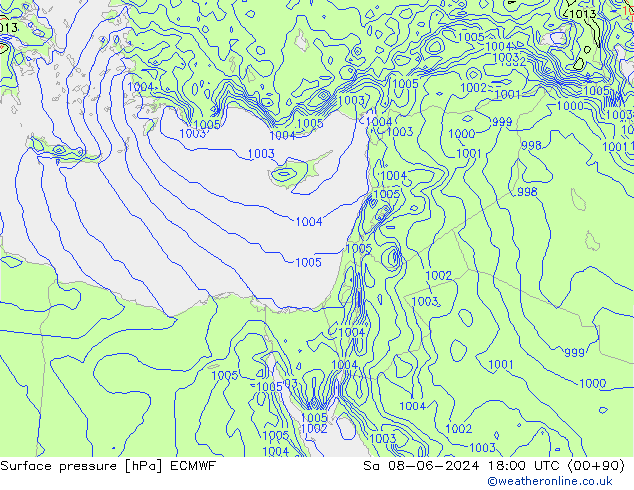 приземное давление ECMWF сб 08.06.2024 18 UTC