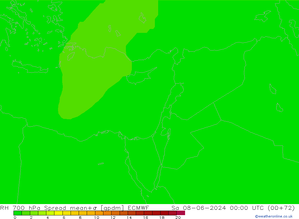 RH 700 hPa Spread ECMWF Sa 08.06.2024 00 UTC