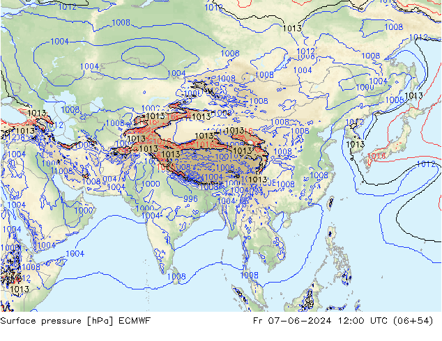 pression de l'air ECMWF ven 07.06.2024 12 UTC