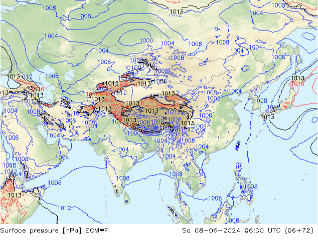 pression de l'air ECMWF sam 08.06.2024 06 UTC