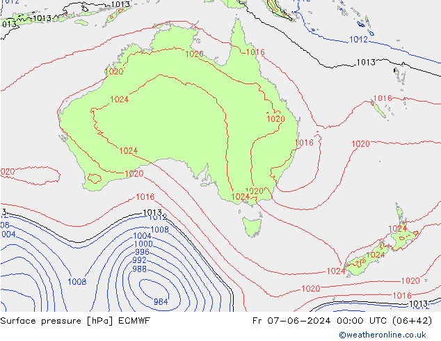 Surface pressure ECMWF Fr 07.06.2024 00 UTC