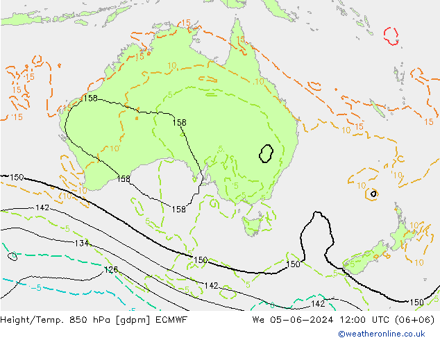 Height/Temp. 850 hPa ECMWF  05.06.2024 12 UTC