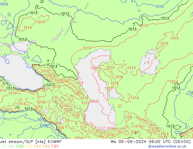 Jet stream/SLP ECMWF We 05.06.2024 06 UTC