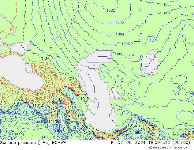 pression de l'air ECMWF ven 07.06.2024 18 UTC