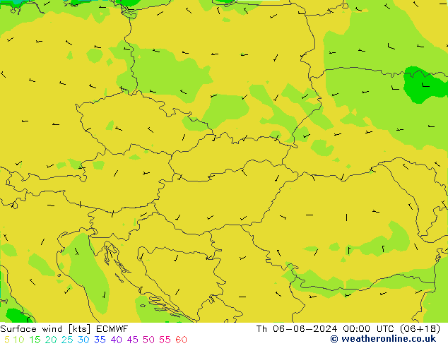 Vento 10 m ECMWF gio 06.06.2024 00 UTC