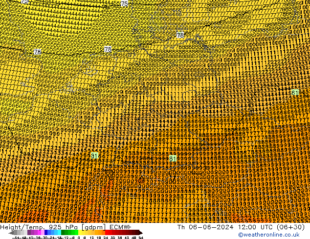 Height/Temp. 925 hPa ECMWF Do 06.06.2024 12 UTC