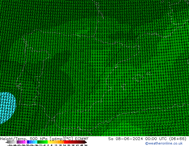 Height/Temp. 500 hPa ECMWF  08.06.2024 00 UTC