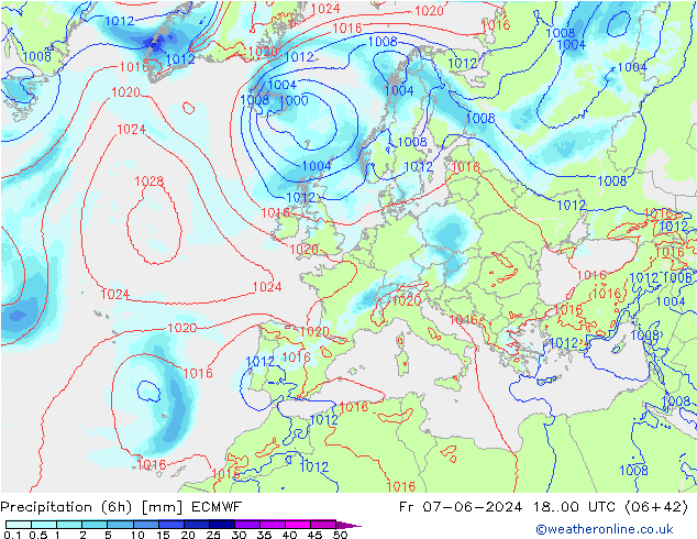 Nied. akkumuliert (6Std) ECMWF Fr 07.06.2024 00 UTC