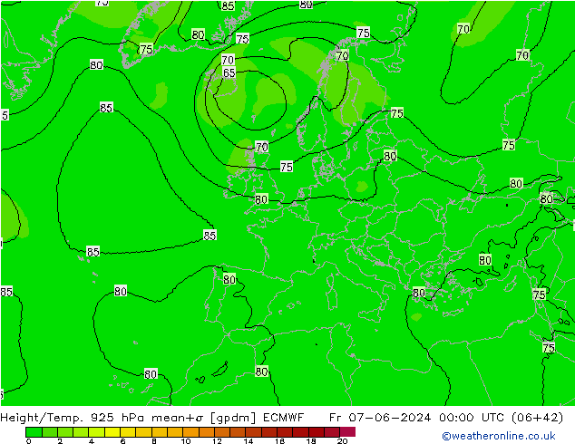 Yükseklik/Sıc. 925 hPa ECMWF Cu 07.06.2024 00 UTC