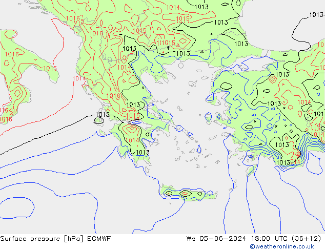 Pressione al suolo ECMWF mer 05.06.2024 18 UTC