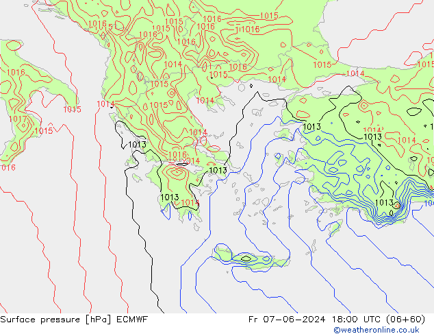 Surface pressure ECMWF Fr 07.06.2024 18 UTC