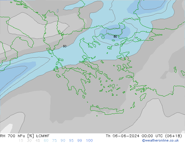 RH 700 hPa ECMWF Qui 06.06.2024 00 UTC