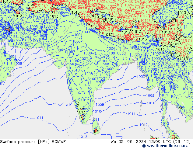 pression de l'air ECMWF mer 05.06.2024 18 UTC