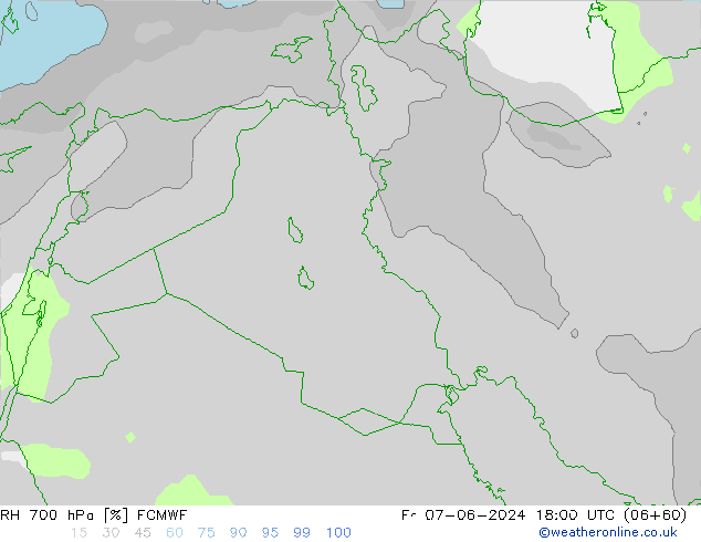 RH 700 гПа ECMWF пт 07.06.2024 18 UTC