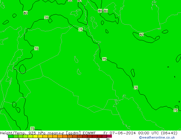 Yükseklik/Sıc. 925 hPa ECMWF Cu 07.06.2024 00 UTC