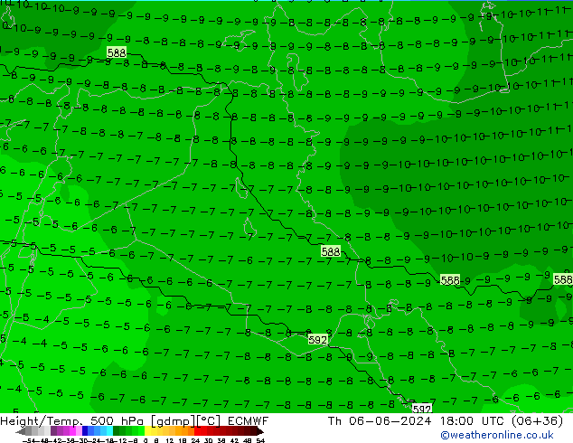 Yükseklik/Sıc. 500 hPa ECMWF Per 06.06.2024 18 UTC