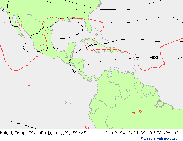 Height/Temp. 500 hPa ECMWF  09.06.2024 06 UTC