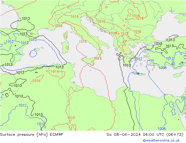 Yer basıncı ECMWF Cts 08.06.2024 06 UTC