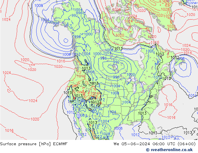 Yer basıncı ECMWF Çar 05.06.2024 06 UTC