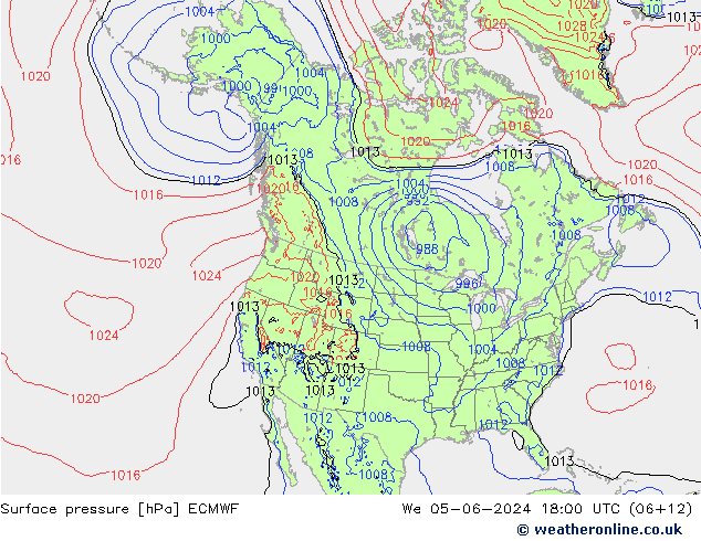 地面气压 ECMWF 星期三 05.06.2024 18 UTC