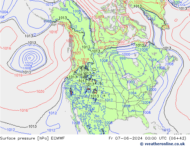 pression de l'air ECMWF ven 07.06.2024 00 UTC