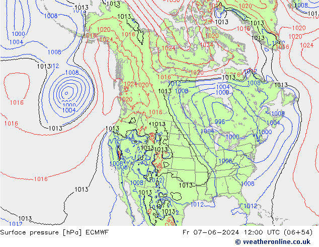 Yer basıncı ECMWF Cu 07.06.2024 12 UTC