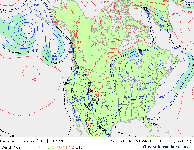 Windvelden ECMWF za 08.06.2024 12 UTC