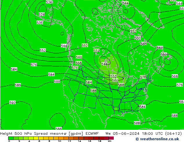 Height 500 hPa Spread ECMWF Mi 05.06.2024 18 UTC