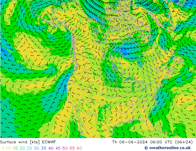 Surface wind ECMWF Th 06.06.2024 06 UTC