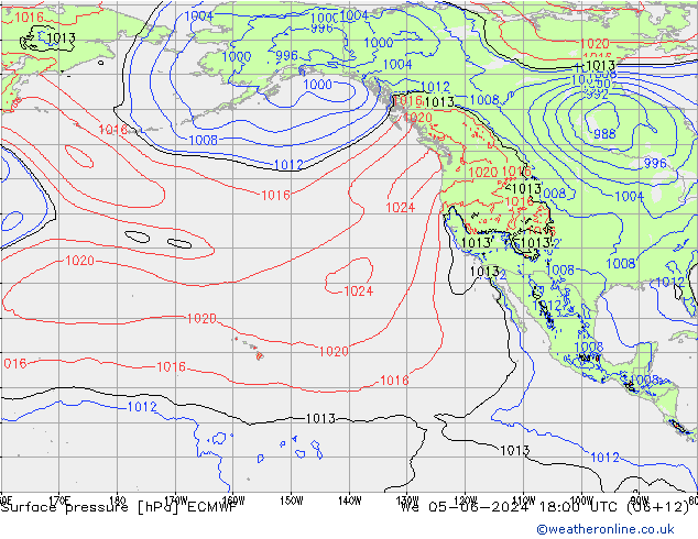 pressão do solo ECMWF Qua 05.06.2024 18 UTC