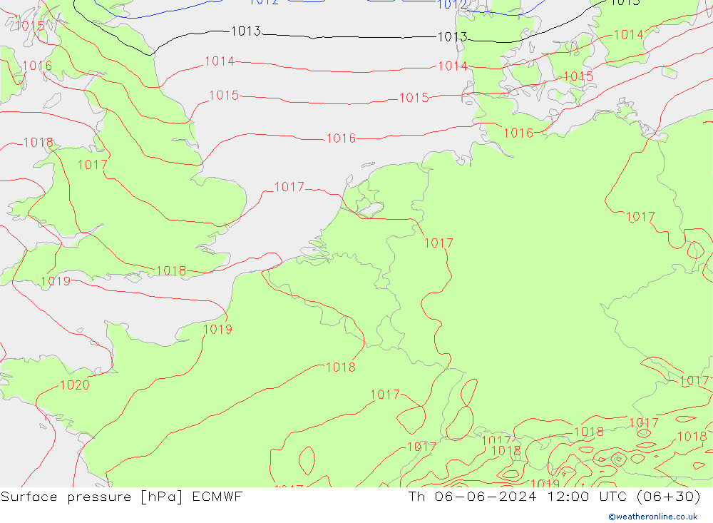 Bodendruck ECMWF Do 06.06.2024 12 UTC