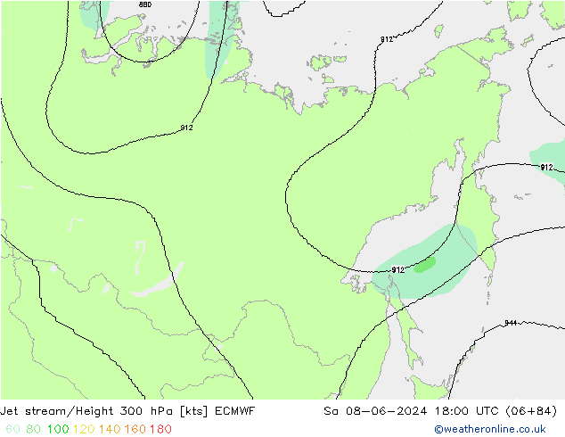 Jet stream ECMWF Sáb 08.06.2024 18 UTC